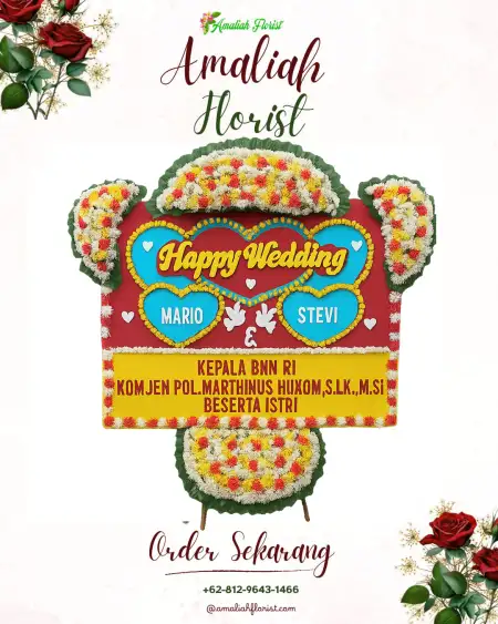 Papan Bunga Pernikahan Mentikan